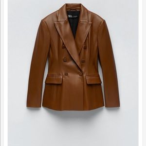 Zara faux leather blazer - Brown XL
